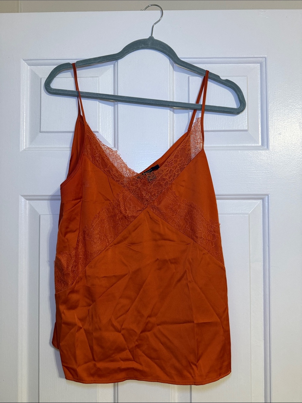 Women’s Lace-Trim Rust Camisole Tank Top